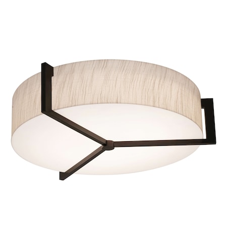 Apex 15'' Flush Mount - Espresso Finish - Jute Shade